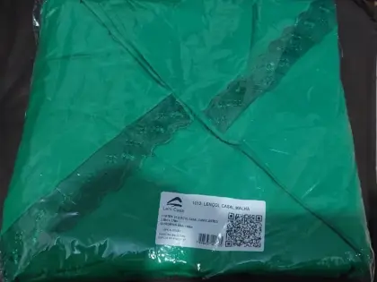 Lençol Casal Malha verde com Elástico